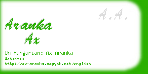 aranka ax business card